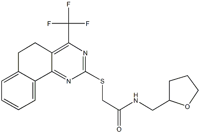 N-(tetrahydro-2-furanylmethyl)-2-{[4-(trifluoromethyl)-5,6-dihydrobenzo[h]quinazolin-2-yl]sulfanyl}acetamide Struktur