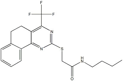 N-butyl-2-{[4-(trifluoromethyl)-5,6-dihydrobenzo[h]quinazolin-2-yl]sulfanyl}acetamide Struktur