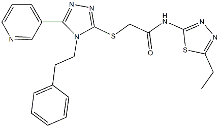 N-(5-ethyl-1,3,4-thiadiazol-2-yl)-2-{[4-(2-phenylethyl)-5-(3-pyridinyl)-4H-1,2,4-triazol-3-yl]sulfanyl}acetamide Struktur