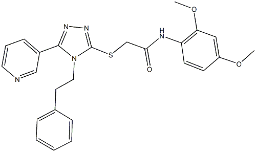 N-(2,4-dimethoxyphenyl)-2-{[4-(2-phenylethyl)-5-(3-pyridinyl)-4H-1,2,4-triazol-3-yl]sulfanyl}acetamide Struktur