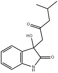 3-hydroxy-3-(4-methyl-2-oxopentyl)-1,3-dihydro-2H-indol-2-one Struktur