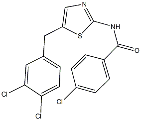 4-chloro-N-{5-[(3,4-dichlorophenyl)methyl]-1,3-thiazol-2-yl}benzamide Struktur