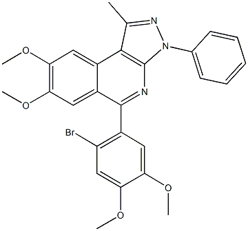 5-(2-bromo-4,5-dimethoxyphenyl)-7,8-dimethoxy-1-methyl-3-phenyl-3H-pyrazolo[3,4-c]isoquinoline Struktur