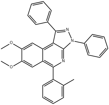 7,8-dimethoxy-5-(2-methylphenyl)-1,3-diphenyl-3H-pyrazolo[3,4-c]isoquinoline Struktur