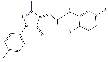 4-{[2-(2,5-dichlorophenyl)hydrazino]methylene}-2-(4-fluorophenyl)-5-methyl-2,4-dihydro-3H-pyrazol-3-one Struktur