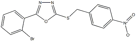 2-(2-bromophenyl)-5-({4-nitrobenzyl}sulfanyl)-1,3,4-oxadiazole Struktur