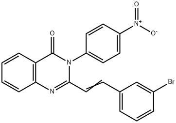 2-[2-(3-bromophenyl)vinyl]-3-{4-nitrophenyl}-4(3H)-quinazolinone Struktur