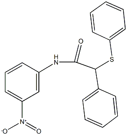 N-{3-nitrophenyl}-2-phenyl-2-(phenylsulfanyl)acetamide Struktur