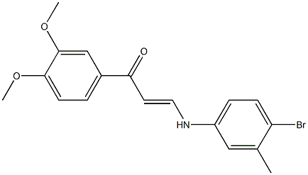 3-(4-bromo-3-methylanilino)-1-(3,4-dimethoxyphenyl)-2-propen-1-one Struktur