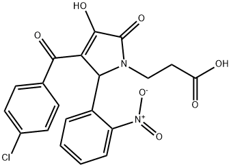 3-(3-(4-chlorobenzoyl)-4-hydroxy-2-{2-nitrophenyl}-5-oxo-2,5-dihydro-1H-pyrrol-1-yl)propanoic acid Struktur