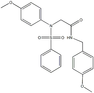 N-(4-methoxybenzyl)-2-[4-methoxy(phenylsulfonyl)anilino]acetamide Struktur