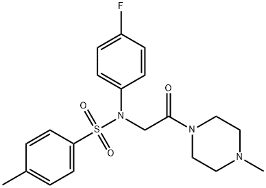 N-(4-fluorophenyl)-4-methyl-N-[2-(4-methyl-1-piperazinyl)-2-oxoethyl]benzenesulfonamide Struktur