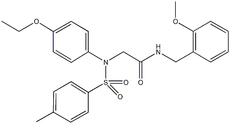 2-{4-ethoxy[(4-methylphenyl)sulfonyl]anilino}-N-(2-methoxybenzyl)acetamide Struktur