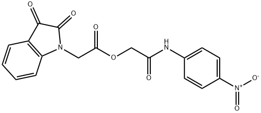 2-{4-nitroanilino}-2-oxoethyl (2,3-dioxo-2,3-dihydro-1H-indol-1-yl)acetate Struktur