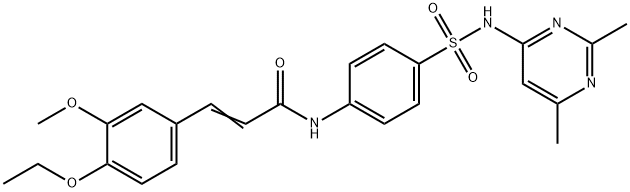 N-(4-{[(2,6-dimethyl-4-pyrimidinyl)amino]sulfonyl}phenyl)-3-(4-ethoxy-3-methoxyphenyl)acrylamide Struktur