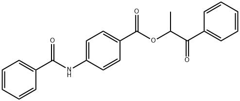 1-methyl-2-oxo-2-phenylethyl 4-(benzoylamino)benzoate Struktur