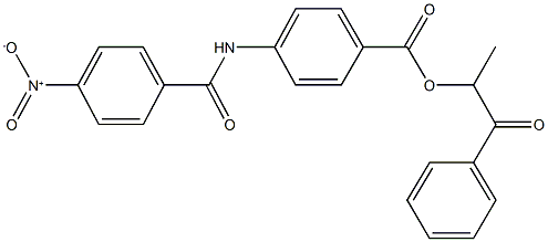 1-methyl-2-oxo-2-phenylethyl 4-({4-nitrobenzoyl}amino)benzoate Struktur