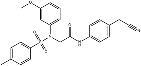 N-[4-(cyanomethyl)phenyl]-2-{3-methoxy[(4-methylphenyl)sulfonyl]anilino}acetamide Struktur