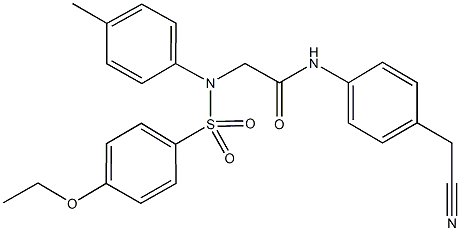 N-[4-(cyanomethyl)phenyl]-2-{[(4-ethoxyphenyl)sulfonyl]-4-methylanilino}acetamide Struktur