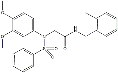 2-[3,4-dimethoxy(phenylsulfonyl)anilino]-N-(2-methylbenzyl)acetamide Struktur