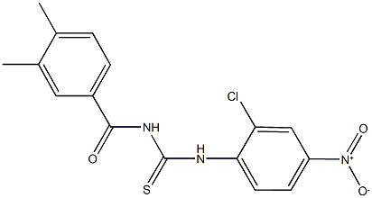 N-{2-chloro-4-nitrophenyl}-N'-(3,4-dimethylbenzoyl)thiourea Struktur