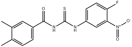 N-(3,4-dimethylbenzoyl)-N'-{4-fluoro-3-nitrophenyl}thiourea Struktur