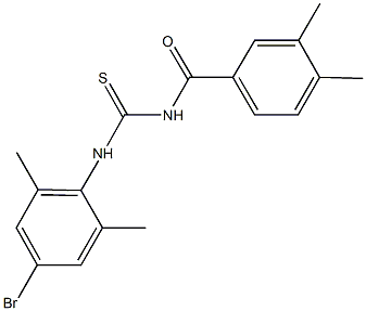 N-(4-bromo-2,6-dimethylphenyl)-N'-(3,4-dimethylbenzoyl)thiourea Struktur