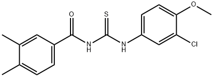 N-(3-chloro-4-methoxyphenyl)-N'-(3,4-dimethylbenzoyl)thiourea Struktur