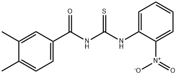 N-(3,4-dimethylbenzoyl)-N'-{2-nitrophenyl}thiourea Struktur