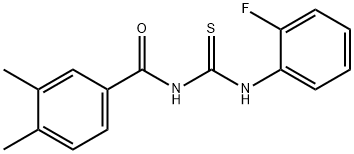 N-(3,4-dimethylbenzoyl)-N'-(2-fluorophenyl)thiourea Struktur