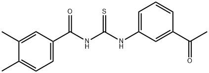 N-(3-acetylphenyl)-N'-(3,4-dimethylbenzoyl)thiourea Struktur