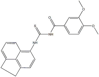 N-(1,2-dihydroacenaphthylen-5-yl)-N'-(3,4-dimethoxybenzoyl)thiourea Struktur