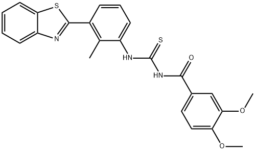 N-[3-(1,3-benzothiazol-2-yl)-2-methylphenyl]-N'-(3,4-dimethoxybenzoyl)thiourea Struktur