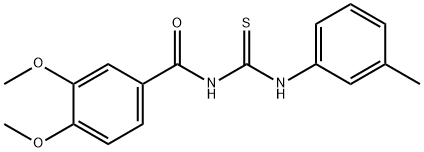 N-(3,4-dimethoxybenzoyl)-N'-(3-methylphenyl)thiourea Struktur