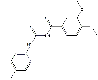 N-(3,4-dimethoxybenzoyl)-N'-(4-ethylphenyl)thiourea Struktur