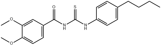 N-(4-butylphenyl)-N'-(3,4-dimethoxybenzoyl)thiourea Struktur