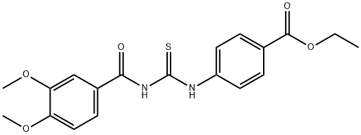 ethyl 4-({[(3,4-dimethoxybenzoyl)amino]carbothioyl}amino)benzoate Struktur