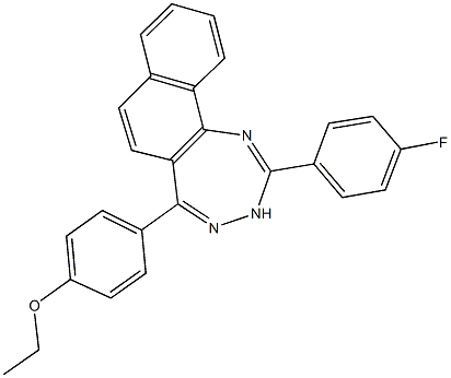 ethyl 4-[2-(4-fluorophenyl)-3H-naphtho[1,2-e][1,2,4]triazepin-5-yl]phenyl ether Struktur