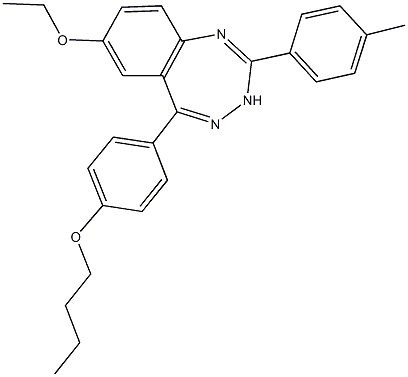 5-(4-butoxyphenyl)-7-ethoxy-2-(4-methylphenyl)-3H-1,3,4-benzotriazepine Struktur