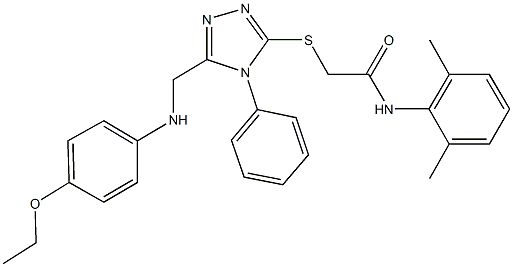 N-(2,6-dimethylphenyl)-2-({5-[(4-ethoxyanilino)methyl]-4-phenyl-4H-1,2,4-triazol-3-yl}sulfanyl)acetamide Struktur