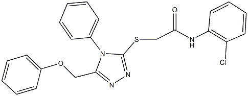 N-(2-chlorophenyl)-2-{[5-(phenoxymethyl)-4-phenyl-4H-1,2,4-triazol-3-yl]sulfanyl}acetamide Struktur