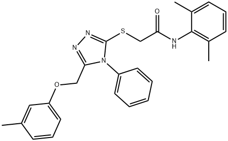 N-(2,6-dimethylphenyl)-2-({5-[(3-methylphenoxy)methyl]-4-phenyl-4H-1,2,4-triazol-3-yl}sulfanyl)acetamide Struktur