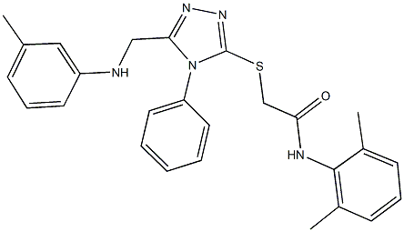 N-(2,6-dimethylphenyl)-2-{[4-phenyl-5-(3-toluidinomethyl)-4H-1,2,4-triazol-3-yl]sulfanyl}acetamide Struktur