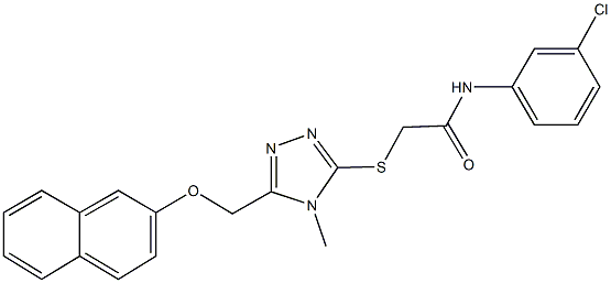 N-(3-chlorophenyl)-2-({4-methyl-5-[(2-naphthyloxy)methyl]-4H-1,2,4-triazol-3-yl}sulfanyl)acetamide Struktur