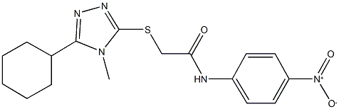 2-[(5-cyclohexyl-4-methyl-4H-1,2,4-triazol-3-yl)sulfanyl]-N-{4-nitrophenyl}acetamide Struktur