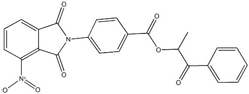 1-methyl-2-oxo-2-phenylethyl 4-{4-nitro-1,3-dioxo-1,3-dihydro-2H-isoindol-2-yl}benzoate Struktur