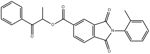 1-methyl-2-oxo-2-phenylethyl 2-(2-methylphenyl)-1,3-dioxo-5-isoindolinecarboxylate Struktur