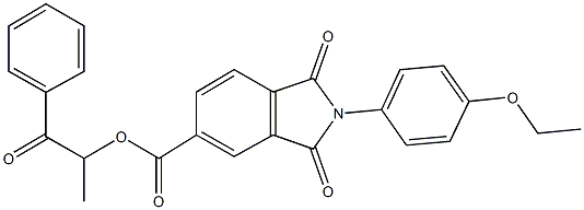 1-methyl-2-oxo-2-phenylethyl 2-(4-ethoxyphenyl)-1,3-dioxo-5-isoindolinecarboxylate Struktur