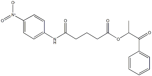 1-methyl-2-oxo-2-phenylethyl 5-{4-nitroanilino}-5-oxopentanoate Struktur