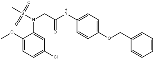 N-[4-(benzyloxy)phenyl]-2-[5-chloro-2-methoxy(methylsulfonyl)anilino]acetamide Struktur